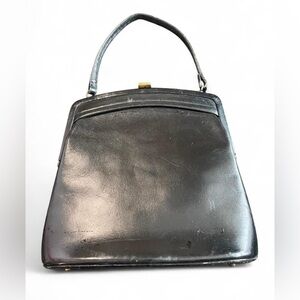 Vintage Black Leather Handbag